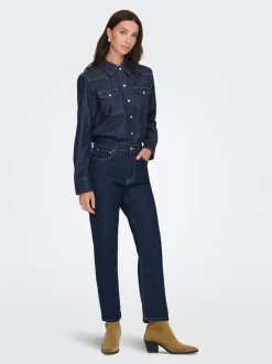 ONLELISA Middels høy midje Straight Fit Ankellengde Jeans