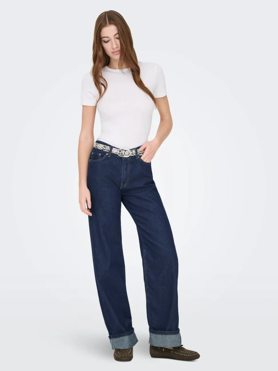 ONLELLA Middels høy midje Wide Leg Fit Jeans