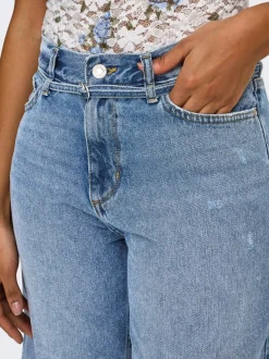 ONLELLA Middels høy midje Regular Fit Denimshorts
