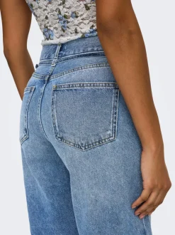 ONLELLA Middels høy midje Regular Fit Denimshorts