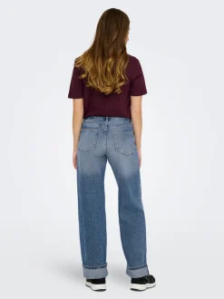 ONLELLA Middels høy midje Wide Leg Fit Jeans
