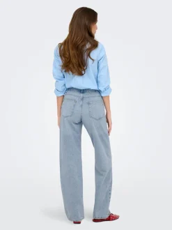 ONLELLA Middels høy midje Straight Fit Jeans