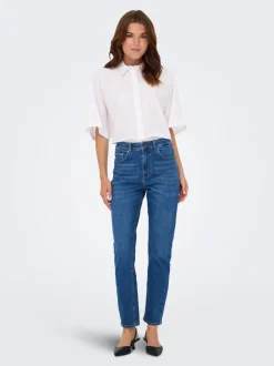 ONLEMEL Høy midje Straight Fit Ankellengde Jeans