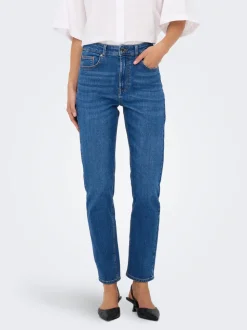 ONLEMEL Høy midje Straight Fit Ankellengde Jeans