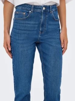 ONLEMEL Høy midje Straight Fit Ankellengde Jeans