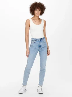 ONLEMILY Høy midje Straight Fit Ankellengde Jeans