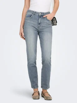 ONLEMILY Høy midje Straight Fit Ankellengde Jeans