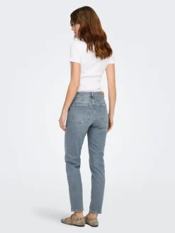 ONLEMILY Høy midje Straight Fit Ankellengde Jeans