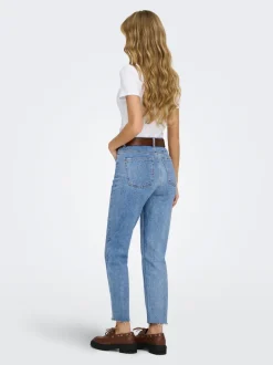 ONLEMILY Høy midje Straight Fit Cropped Jeans