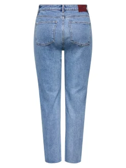 ONLEMILY Høy midje Straight Fit Cropped Jeans
