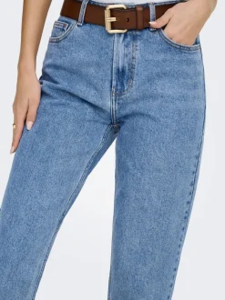 ONLEMILY Høy midje Straight Fit Cropped Jeans