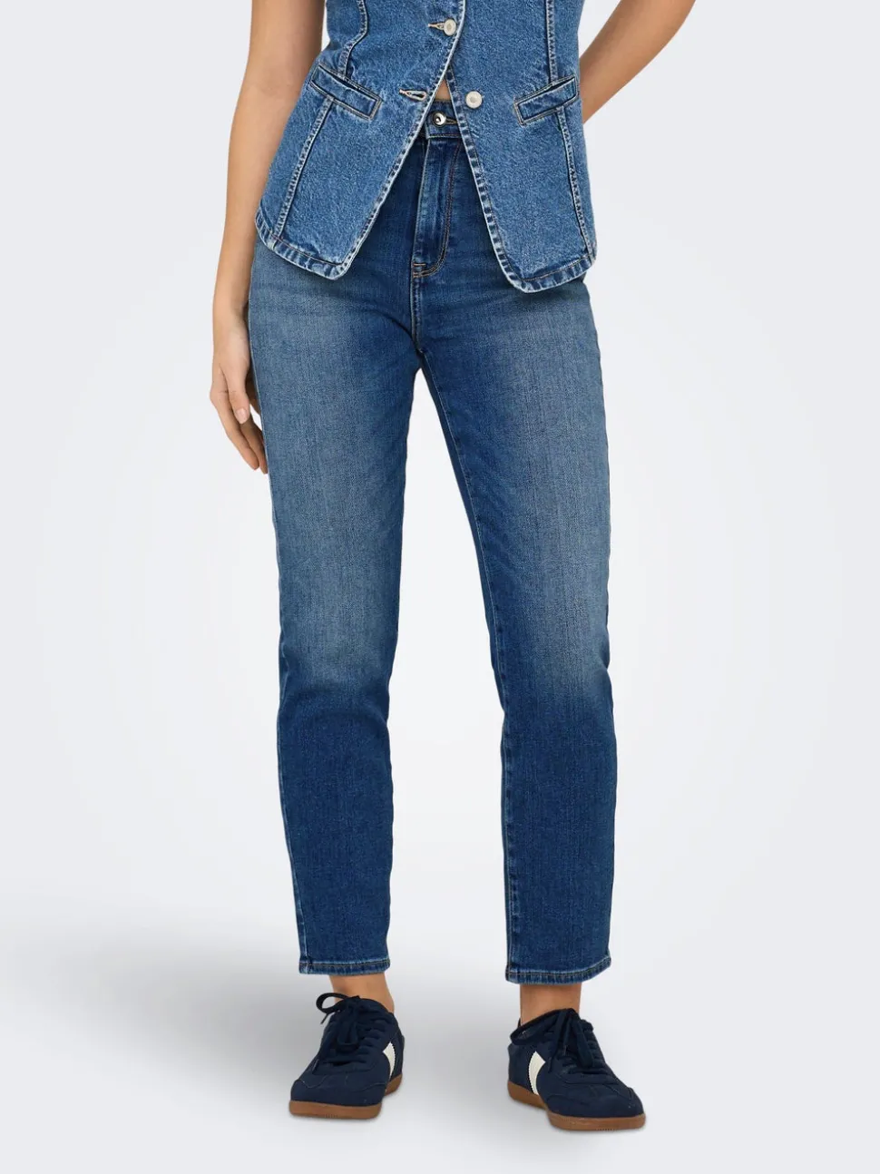 ONLEMILY Høy midje Straight Fit Ankellengde Jeans