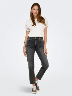 ONLEMILY Høy midje Straight Fit Ankellengde Jeans