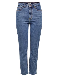 ONLEMILY Høy midje Straight Fit Cropped Jeans