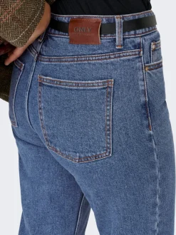 ONLEMILY Høy midje Straight Fit Cropped Jeans