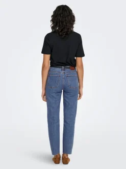 ONLEMILY Høy midje Straight Fit Cropped Jeans