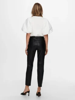 ONLEMILY Regular Fit Bukse i kunstskinn