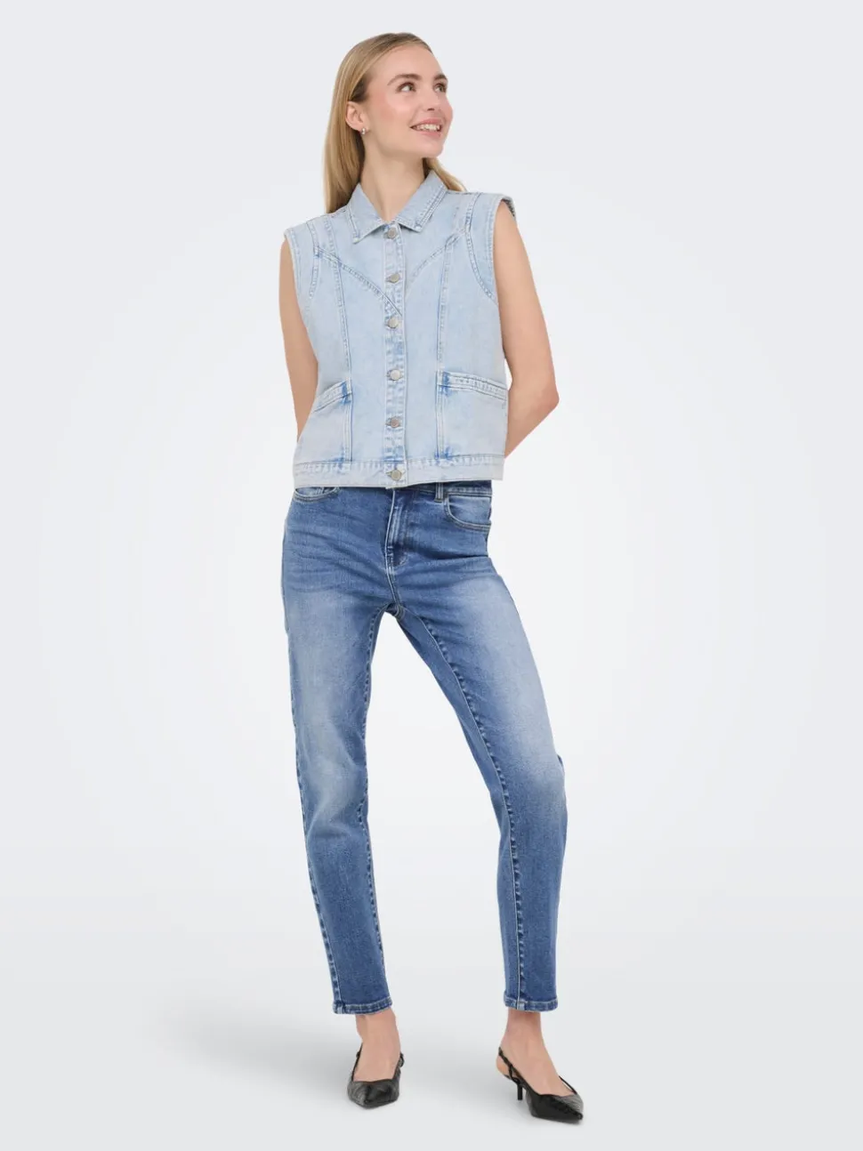 ONLEMILY-MILA Høy midje Straight Fit Ankellengde Jeans