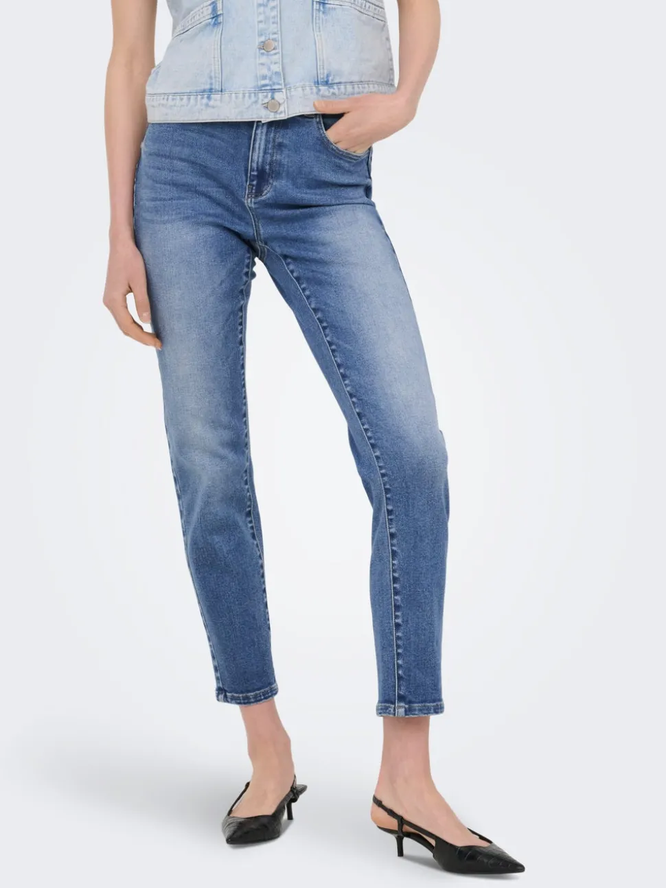 ONLEMILY-MILA Høy midje Straight Fit Ankellengde Jeans