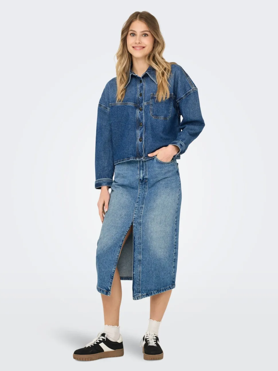 ONLENYA Denim Denimskjørt Midiskjørt