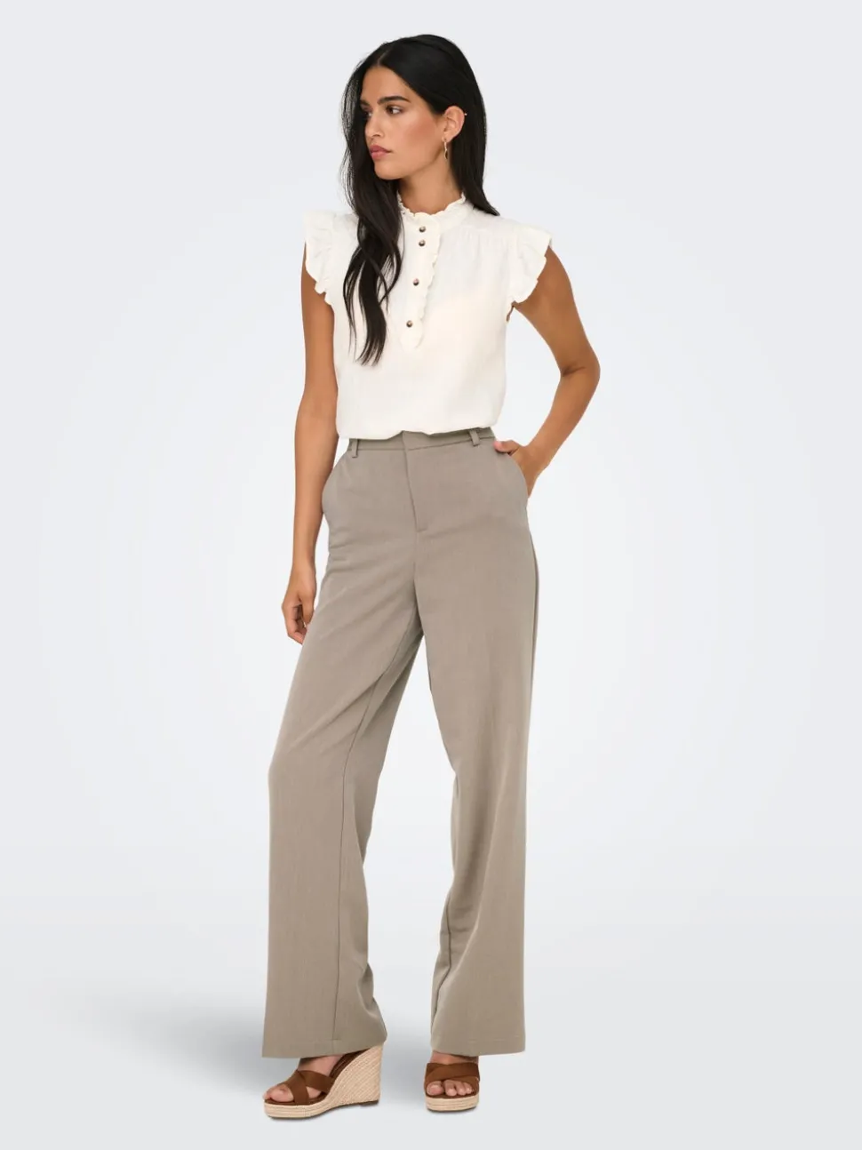 ONLHATTIE-LANA Straight Tapered Fit Bukser med vide ben