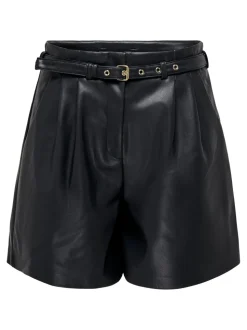 ONLHEIDI Middels høy midje Regular Fit Shorts i kunstskinn