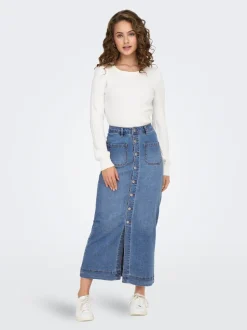 ONLIRINA Denim Denimskjørt Langt skjørt