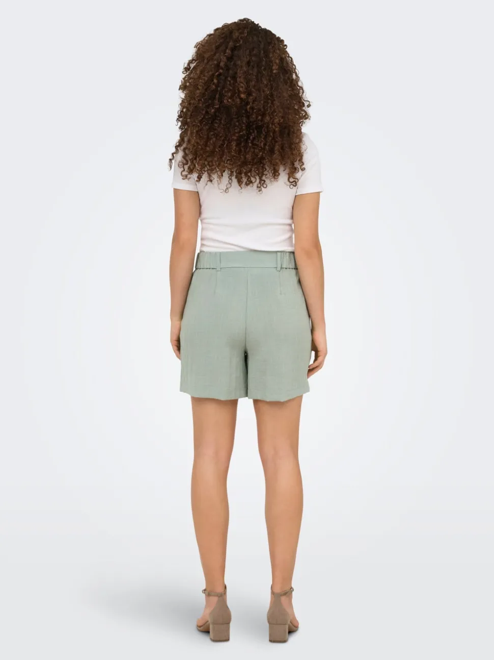 ONLITA Høy midje Regular Fit Lin Bermudashorts