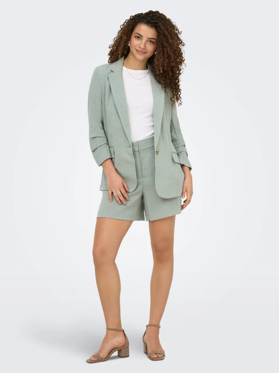 ONLITA Høy midje Regular Fit Lin Bermudashorts
