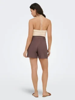 ONLITA Høy midje Regular Fit Lin Bermudashorts