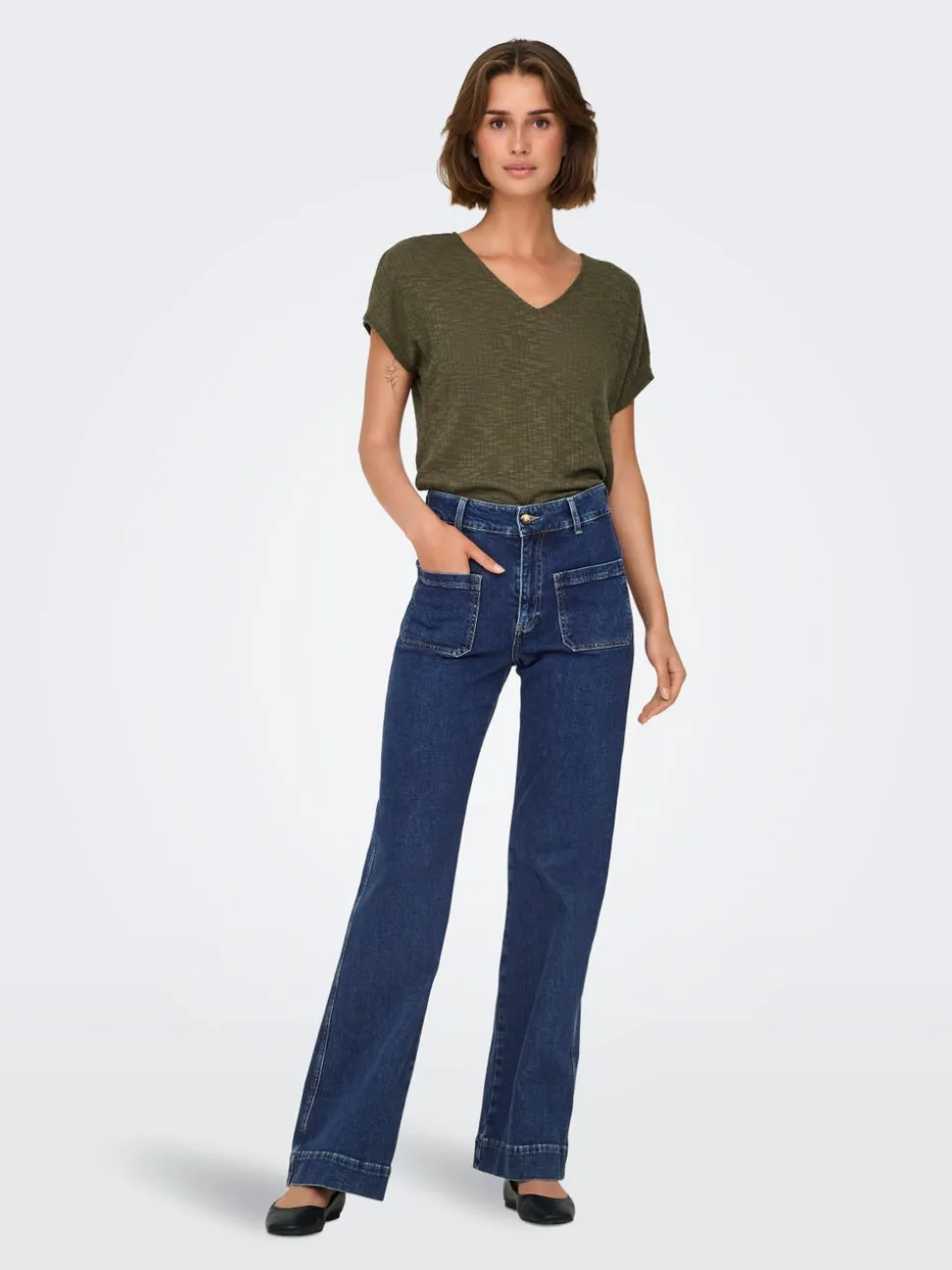 ONLJUICY Høy midje Wide Leg Fit Jeans