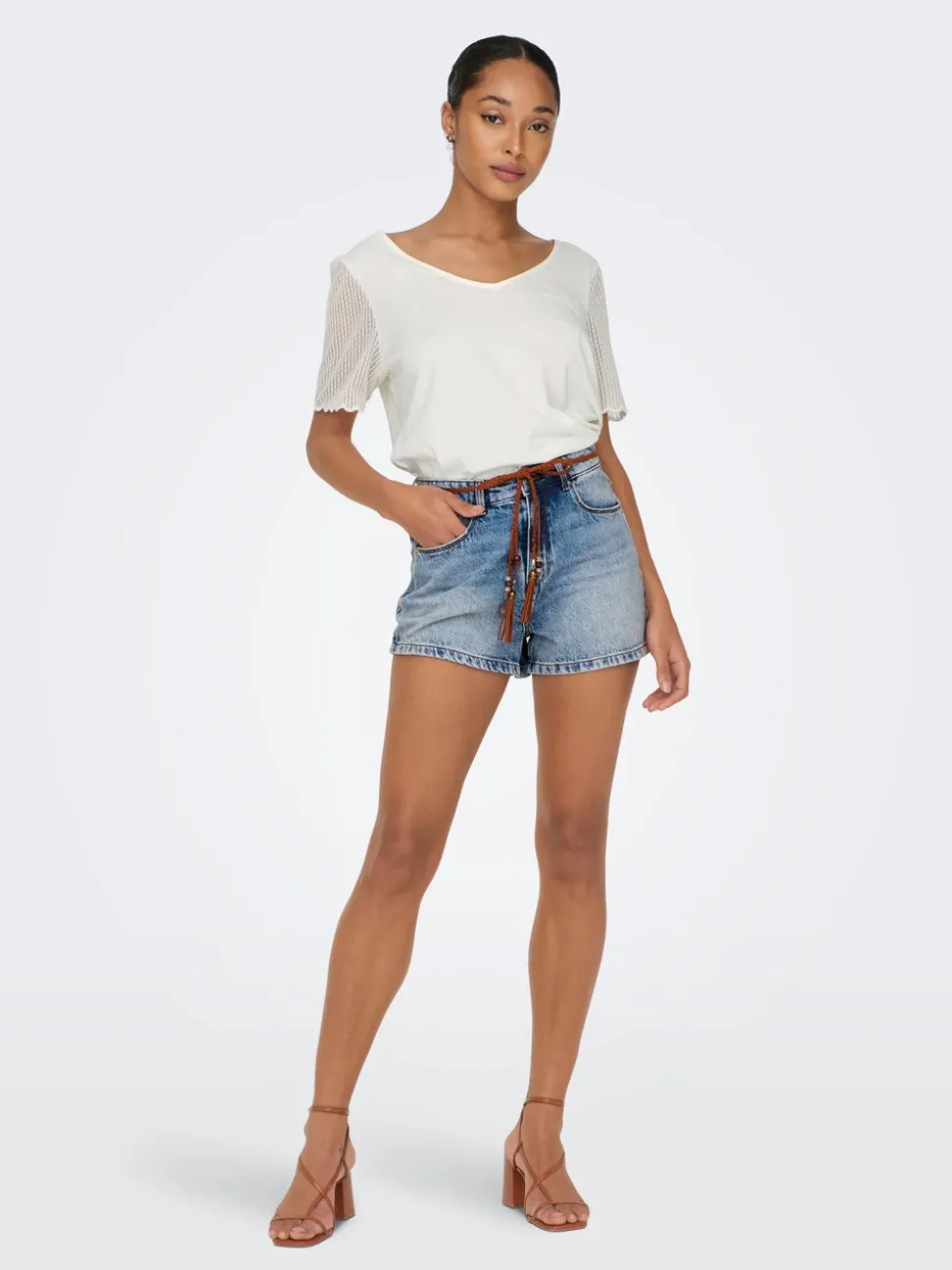 ONLKELLY Høy midje Regular Fit Denimshorts