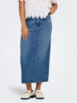 ONLLUMI Denim Denimskjørt Midiskjørt