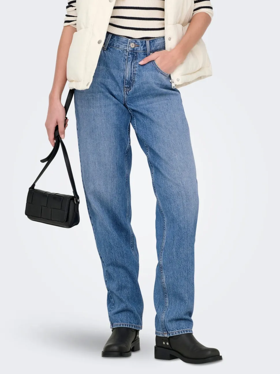 ONLLUMI Middels høy midje Mom Fit Jeans