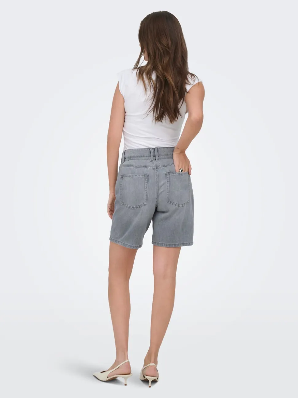 ONLLUMI Middels høy midje Wide Leg Fit Denimshorts