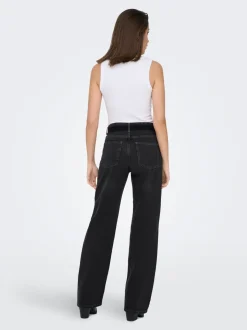 ONLMADDIE-O Høy midje Wide Leg Fit Jeans