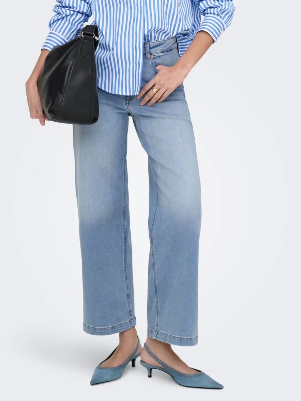 ONLMADISON Høy midje Wide Leg Fit Cropped Jeans