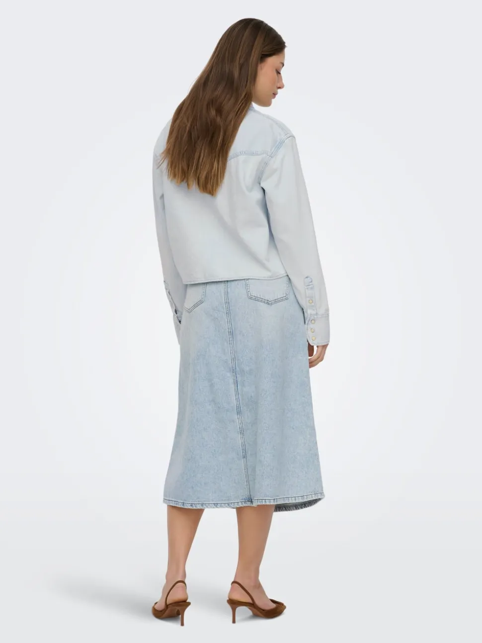 ONLMINDY Denim Denimskjørt Langt skjørt