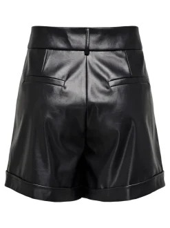ONLODA Middels høy midje Regular Fit Shorts i kunstskinn