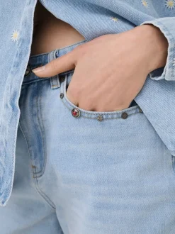 ONLPHINE Middels høy midje Regular Fit Denimshorts