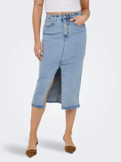 ONLSILJA Denimskjørt Midiskjørt