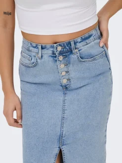 ONLSILJA Denimskjørt Midiskjørt
