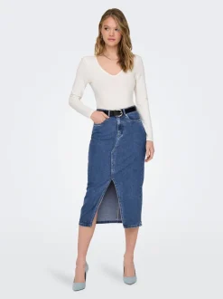 ONLSIRI Denim Denimskjørt Midiskjørt