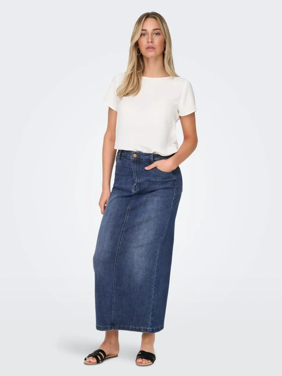 ONLWALO Denim Denimskjørt Langt skjørt