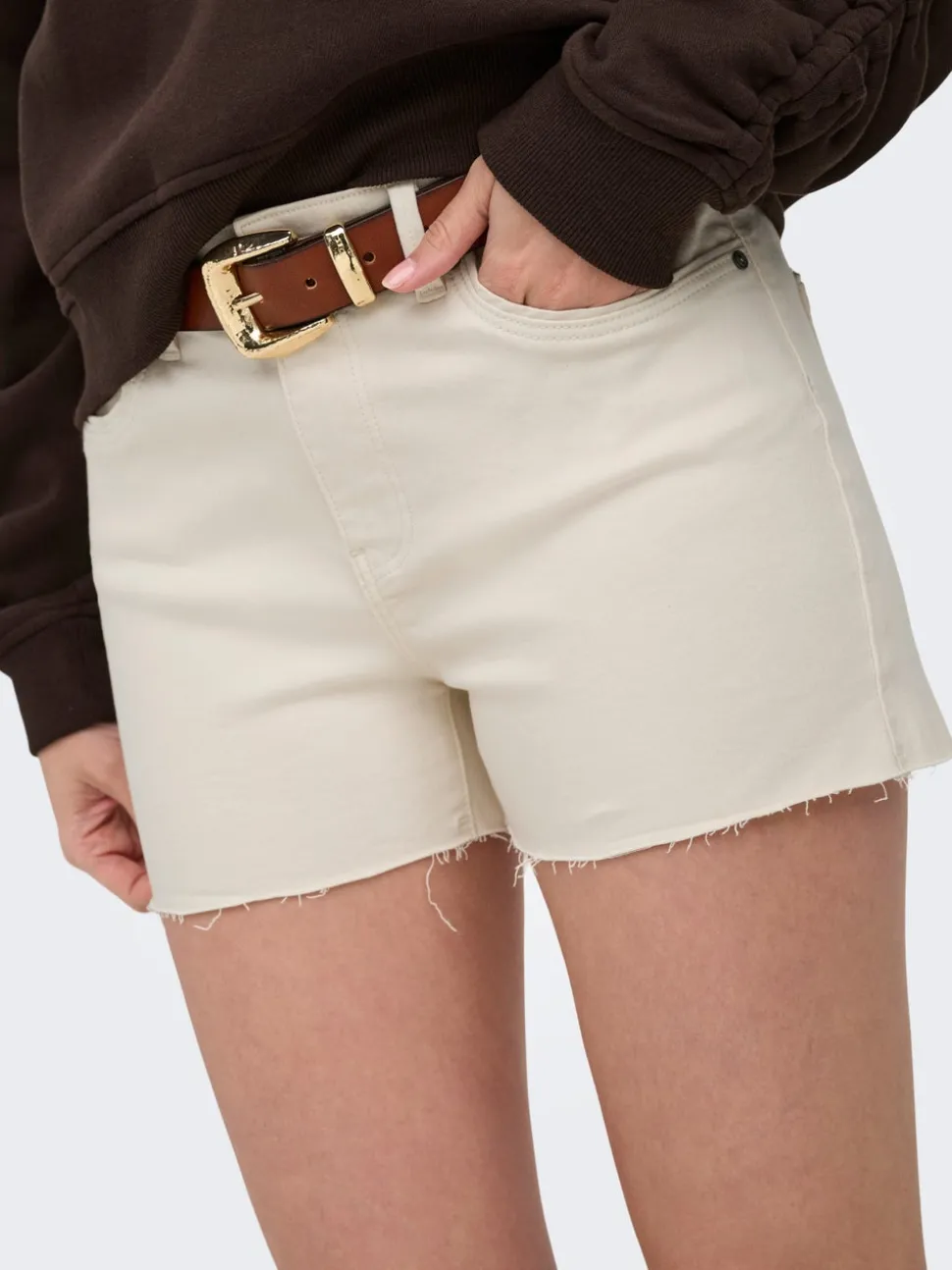 ONLWAUW Middels høy midje Regular Fit Denimshorts