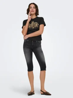 ONLWAUW Middels høy midje Regular Fit Capris