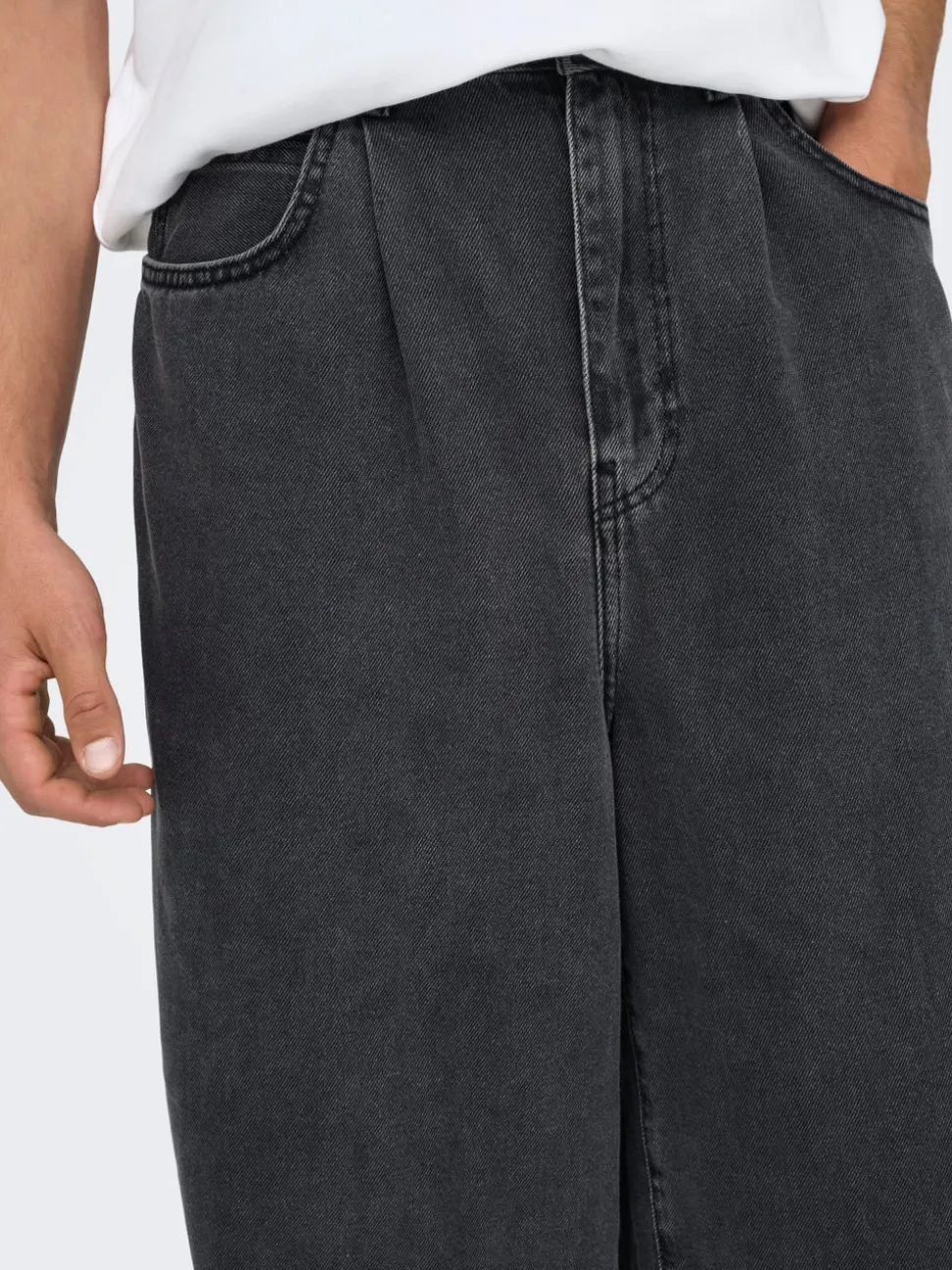 ONSCARL Middels høyt snitt Balloon Fit Jeans