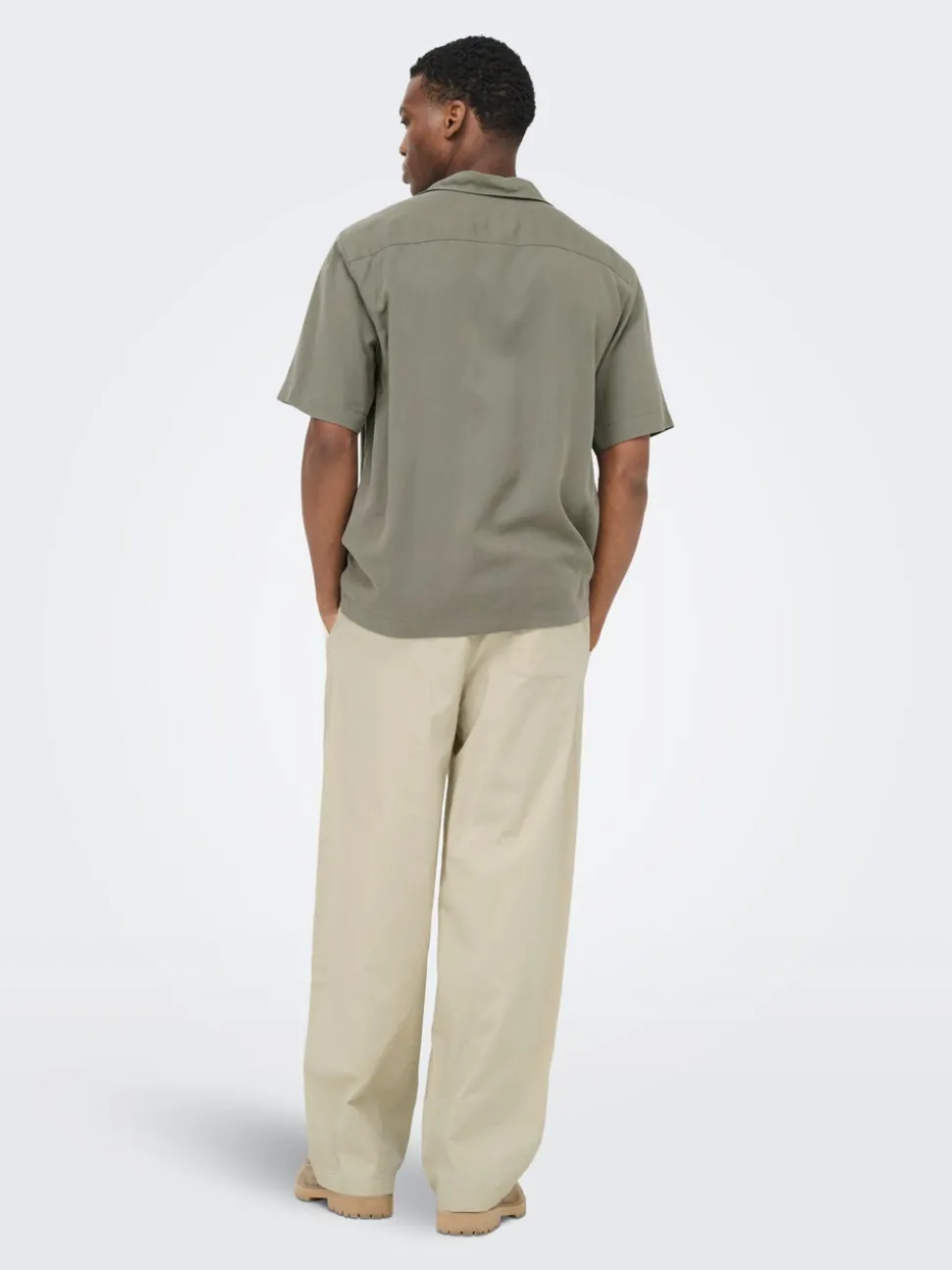 ONSDAVES Wide Leg Fit Lin Bukser