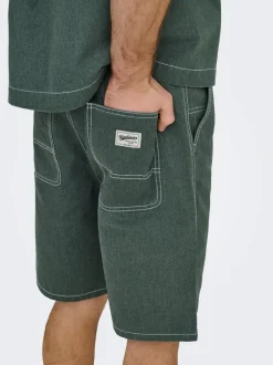 ONSEDGE Middels høyt snitt Straight Fit Shorts med 5 lommer