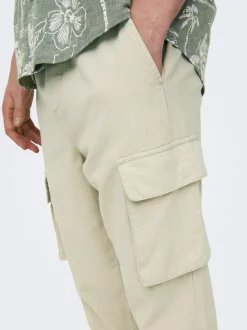 ONSLINUS Tapered Fit Lin Cargobukse